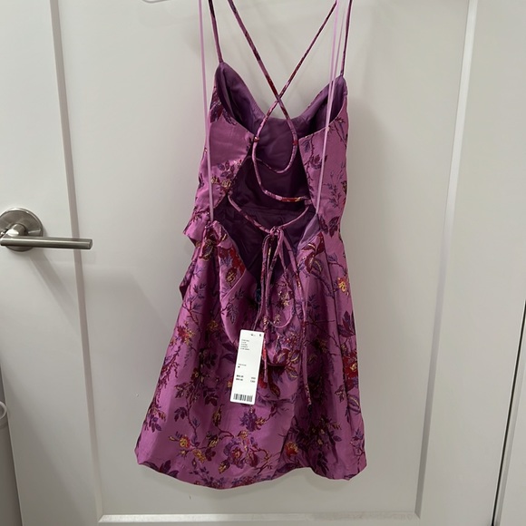 NWT Urban Outfitters Purple Floral Strappy back Mini Dress Size Small. - Picture 5 of 6